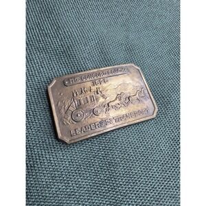 Vintage Concord Coach Transport Solid Brass Belt Buckle Leaders in Transport